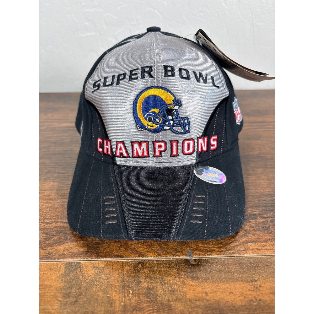 Puma‎ St Louis Rams Super Bowl XXXIV Champions Hat Black Silver Adjustable NWT